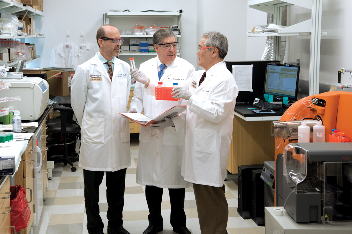 Michael S. Diamond, MD, PhD, Robert D. Schreiber, PhD, and Wayne M. Yokoyama, MD, lead a team of investigators working to develop immune-based therapeutics.